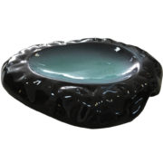 Блюдо ЭВЕРЕСТ глянец темный с зеленым 16*20см овальное керамика