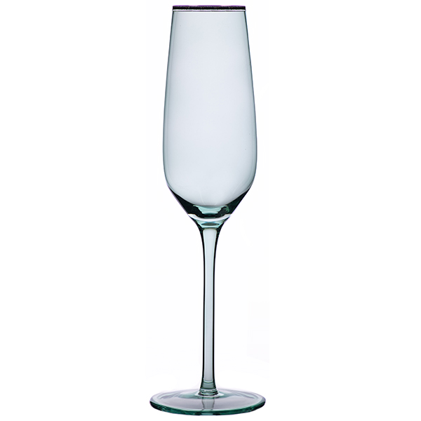 Бокал для шампанского ВЕРОНА изумрудный silver кант 250мл стекло