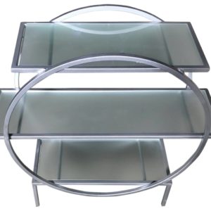 Фуршетная стойка RING MINI серебро металл/стекло